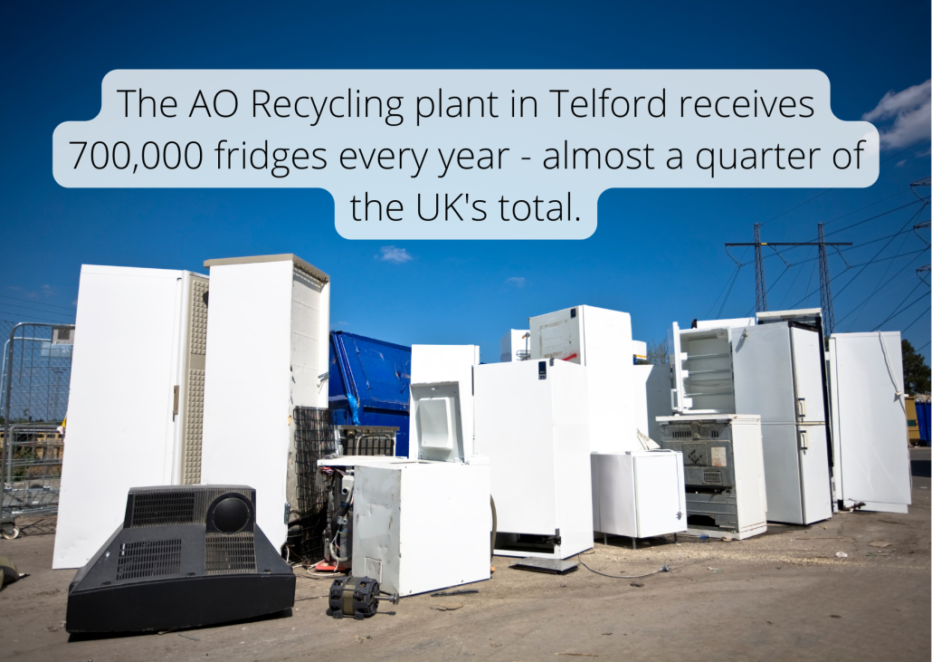 The AO Recycling plant in Telford receives 700,000 fridges every year - almost a quarter of the UK's total.