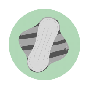 Illustration of a reusable sanitary towel.