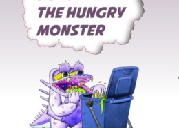 Bonster the Hungry Monster Book Cover. Part of a campaign to encourage sustainability in food waste