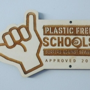 Plastic Free Schools badge from Surfers Against Sewage 2018