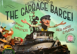 Image of the book cover for Here Comes the Garbage Barge! by Jonah Winter