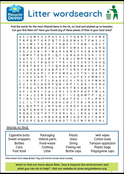 New Litter Word Search! - Zone