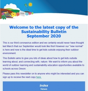 Screenshot of the Sustainability Bulletin September 2020