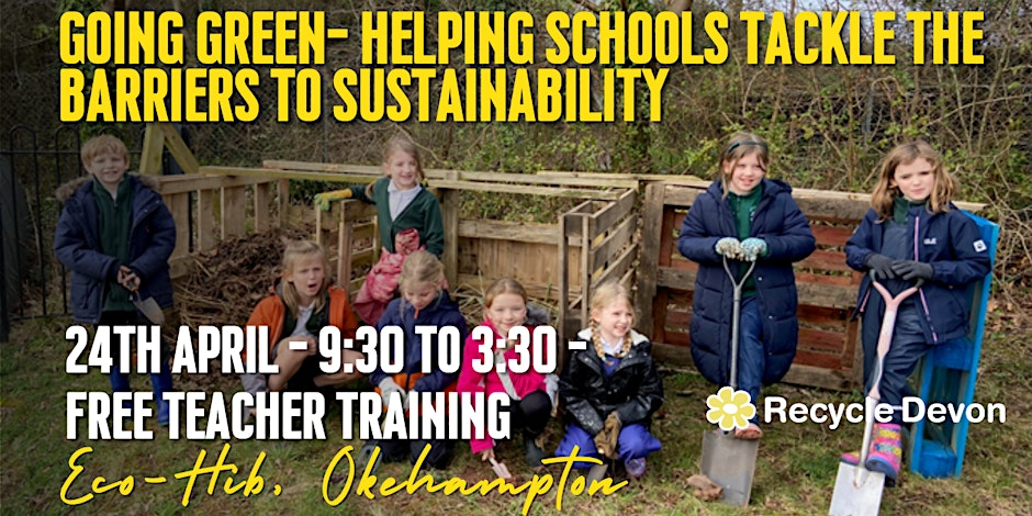 Website banner with the text: going green - helping schools tackle the barriers to sustainability