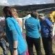 Staff from the Recycle Devon Behavioural Change Team talk to members of public at Widecombe Fair