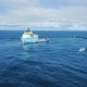 Picture of the Ocean Cleanup boat in action to clear up the Great Pacific Garbage Patch