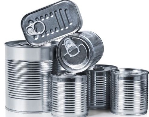 Steel cans of assorted sizes
