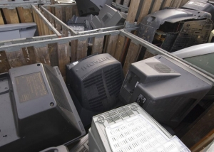Old televisions waiting to be recycled