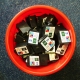 Bin full of used printer cartridges